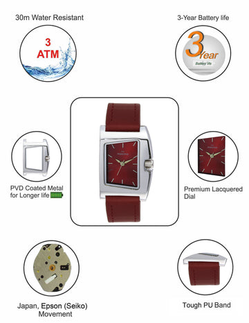 Maxima ATTIVO Women Red Dial Analogue Watch - 59790LMLI